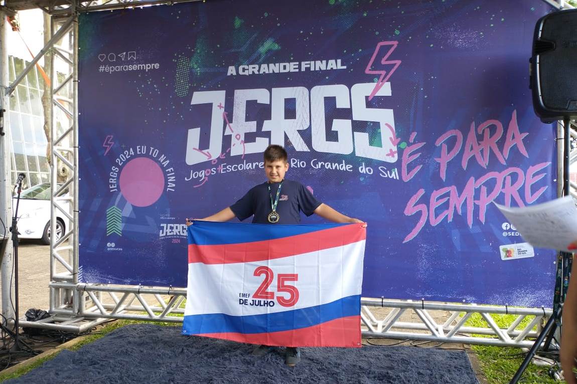 Aluno de Campo Bom é campeão do Tênis de Mesa Infantil nos Jergs