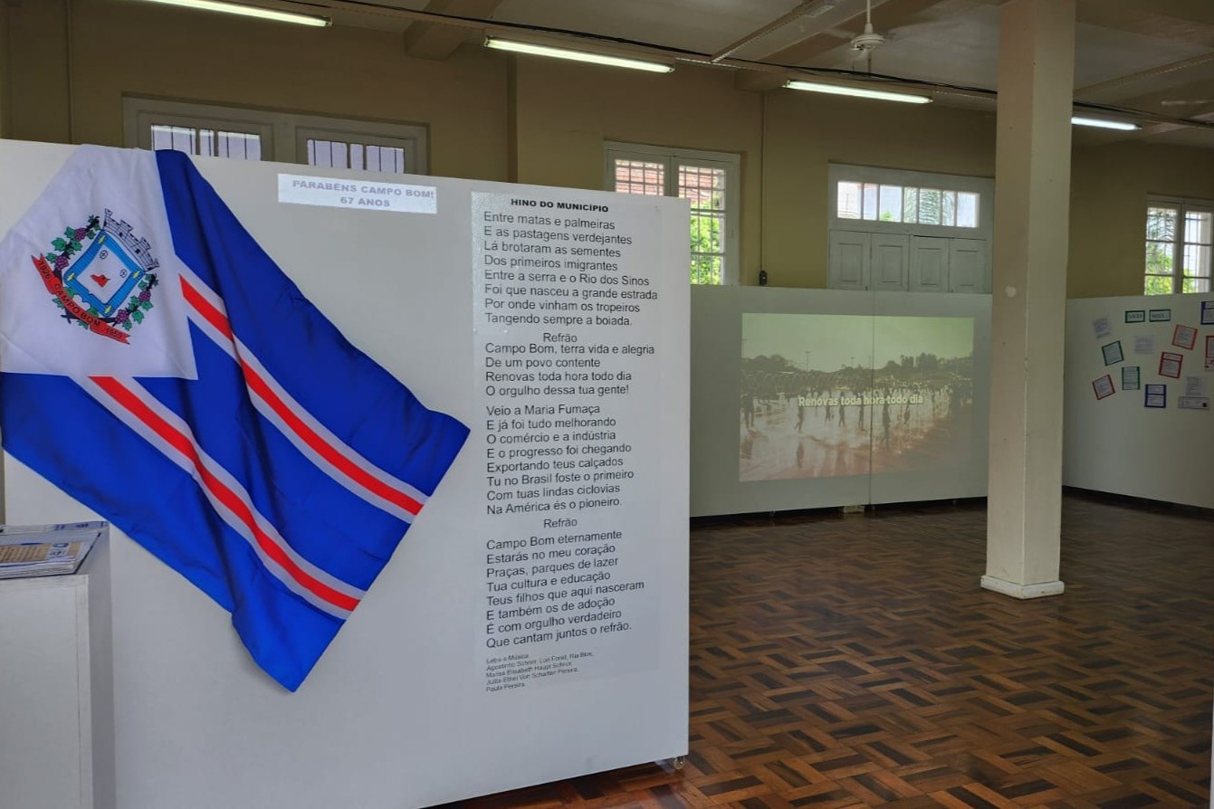 Os símbolos de Campo Bom em exposição no Espaço Cultural Dr. Liberato