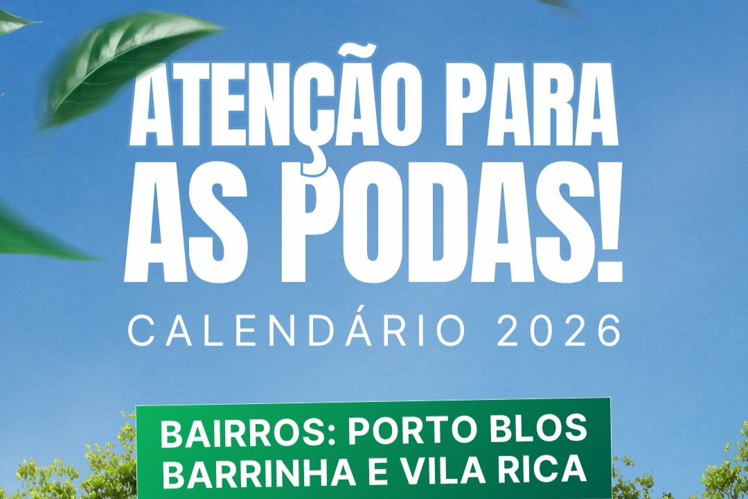 Coleta de podas nos bairros Porto Blos, Vila Rica e Barrinha inicia nesta terça-feira